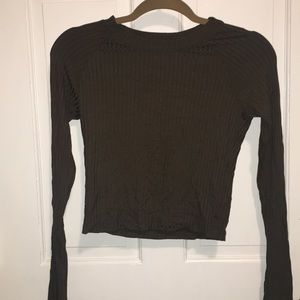 Crop top ribbed top.